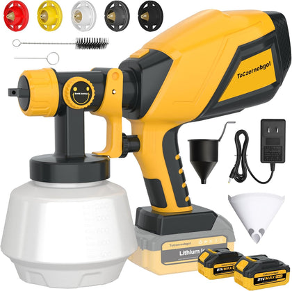 Cordless Paint Sprayer, 1200ML Electric Spray Gun with Dual 4.0Ah Batteries