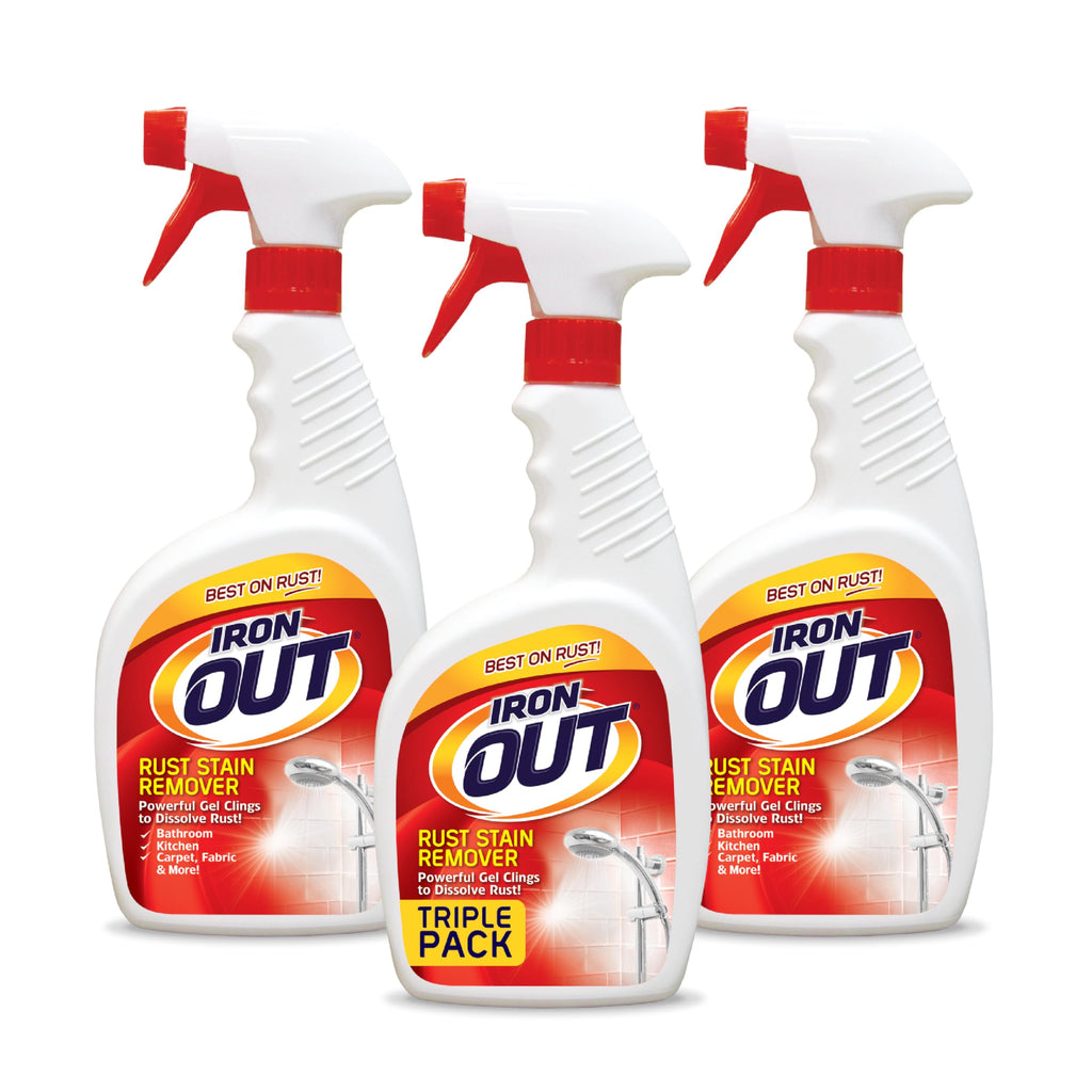 Rust Stain Remover Spray with Cling, No-Scrub Cleaner, 24 oz-3pk