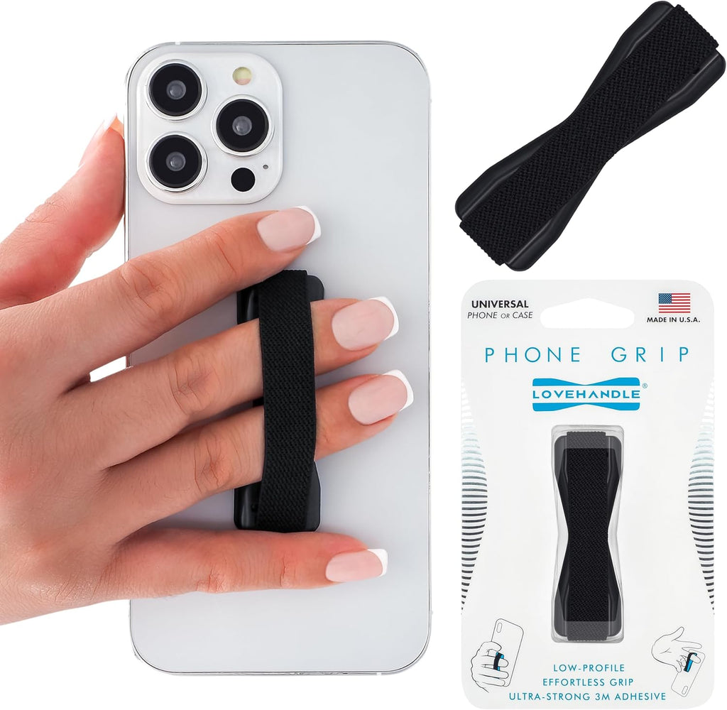 Universal Phone Grip for Smartphones & Mini Tablets - Phone Holder for Hand - Wireless Charging Compatible - Made in