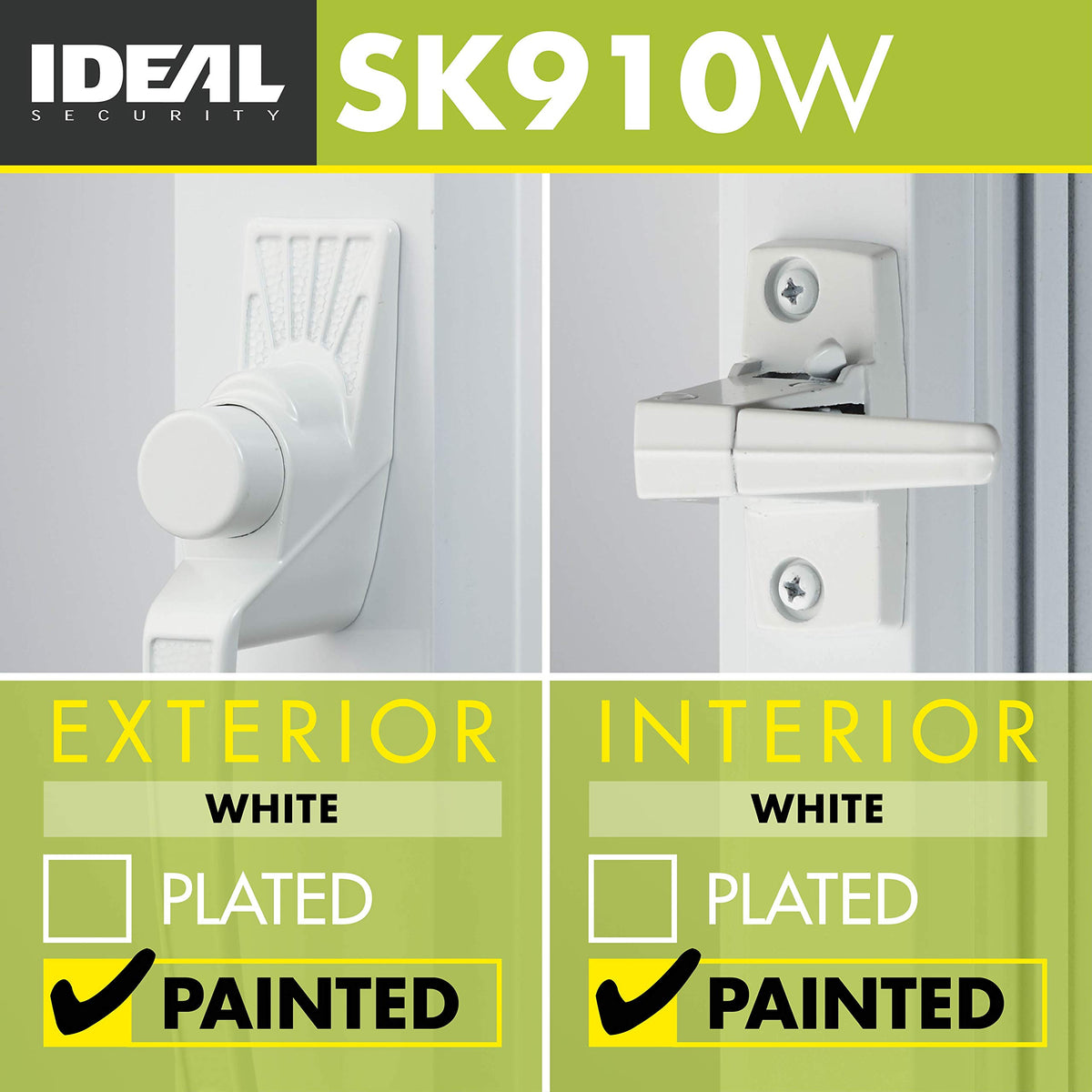Model 910 Classic Push Button Handle with Latch for Storm Door and Screen Door, White