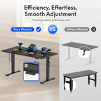 Electric Adjustable Workbench, 48x30 Inches Ergonomic Worktable for Garage, Workshop, Office and Home, Spacious