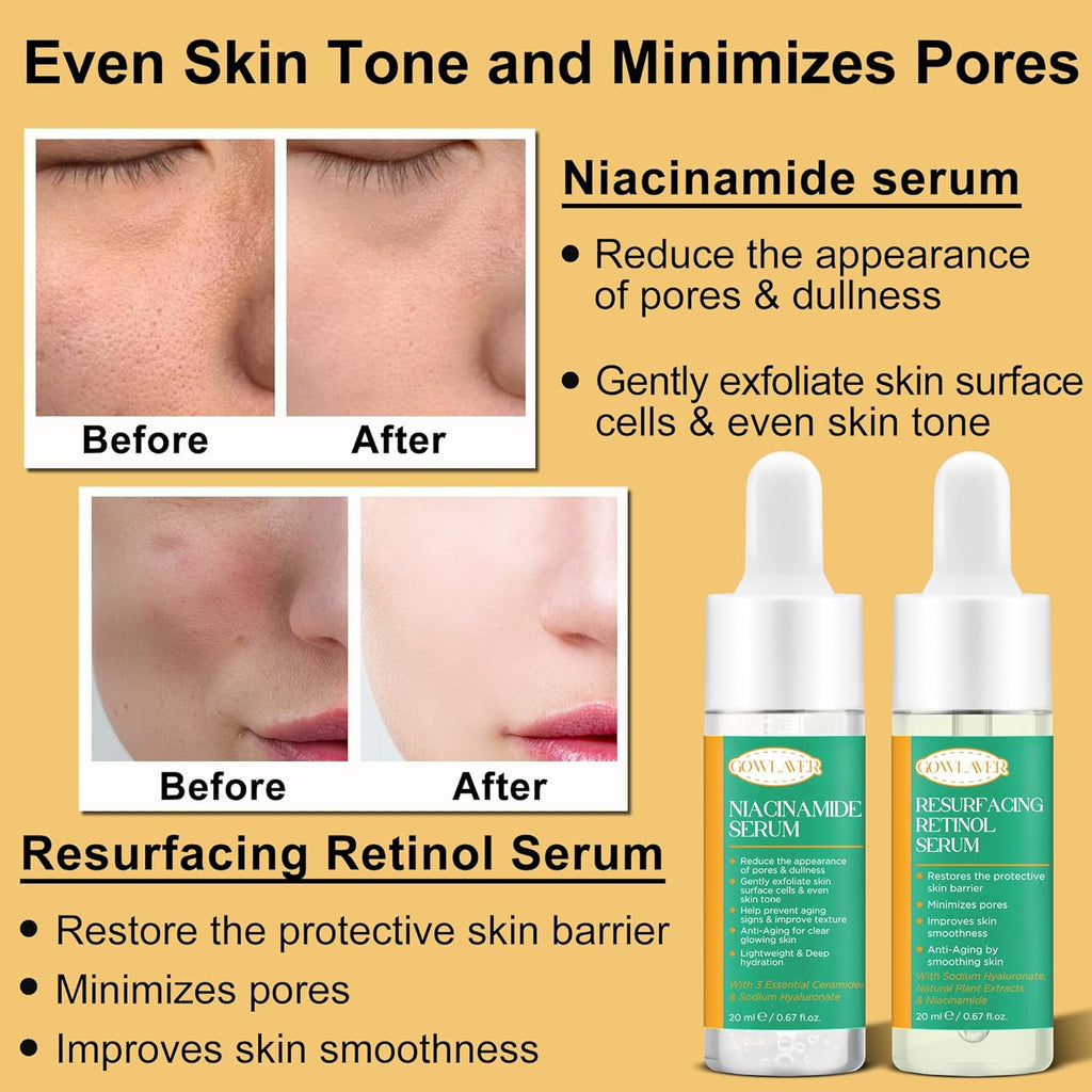 Lifting & Firming Anti-Aging Skin Care Set Kit for Women Teens,Niacinamide Retinol Serum,Hyaluronic Acid