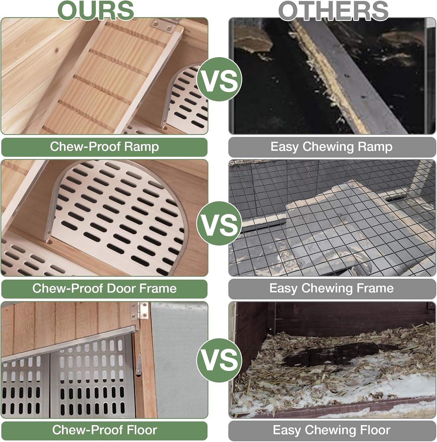 Guinea Pig Cage with Wooden Stand - Hamster Cage, Small Animal Cage Anti Chew Ramp, Hideout, Platform, Pull Out Tray