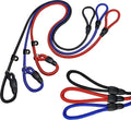3-Pack 10mm Woven Nylon Dog Slip Leashes, 4.6FT, Red Black Blue