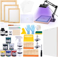 66 PCS All-in-One Screen Printing Kit - 50W LED UV Exposure Screen Printing Light, Screen Printing Ink, Screen