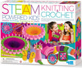 Knitting & Crochet Kit for Kids Ages 8-12 – Learn to Knit with French Knitting Reel, Crochet Hooks, Yarn, Scarf &