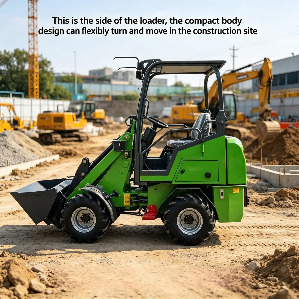 Electric Mini Wheel Loader, Front End Bucket Loader for Construction Sites