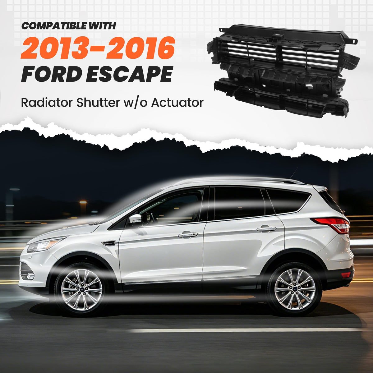 BALOCEO Radiator Shutter Compatible with 2013-2016 Escape w/o Actuator