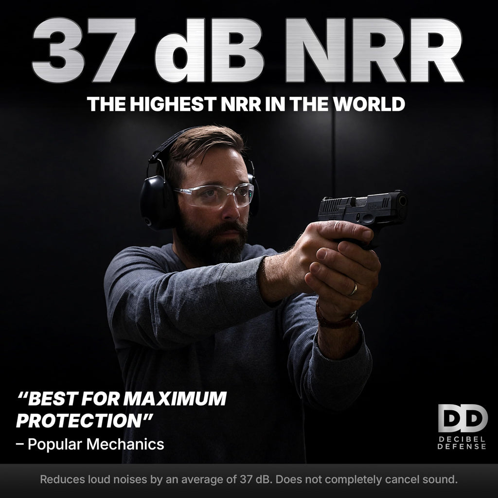 Ear Protection, 37 dB NRR Ear Muffs (BLACK)