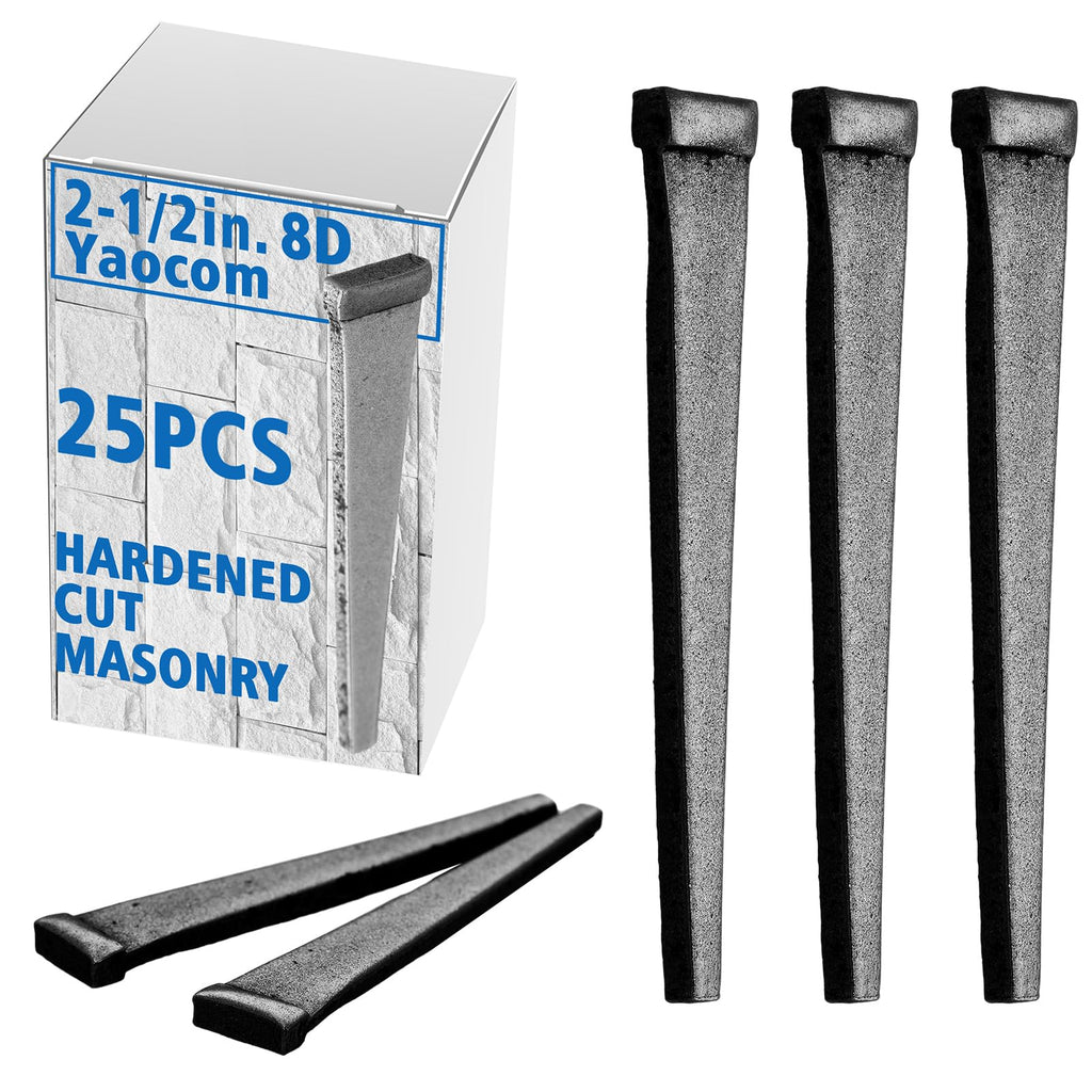 25 Pcs 8d(2-1/2") Hardened Cut Masonry Nail, Rose Nail Masonry