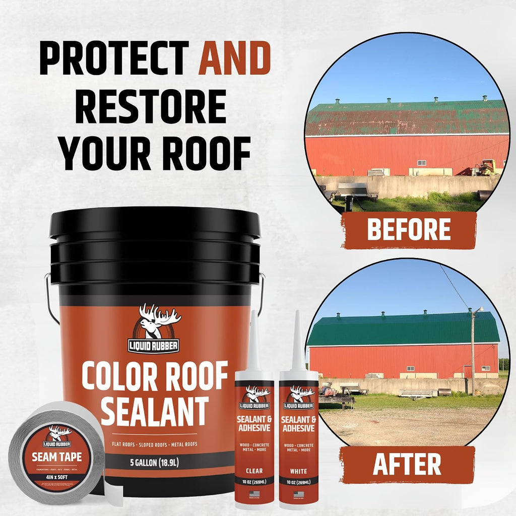 Color Roof Sealant - Flat & Metal, Light Gray, 1 Gallon