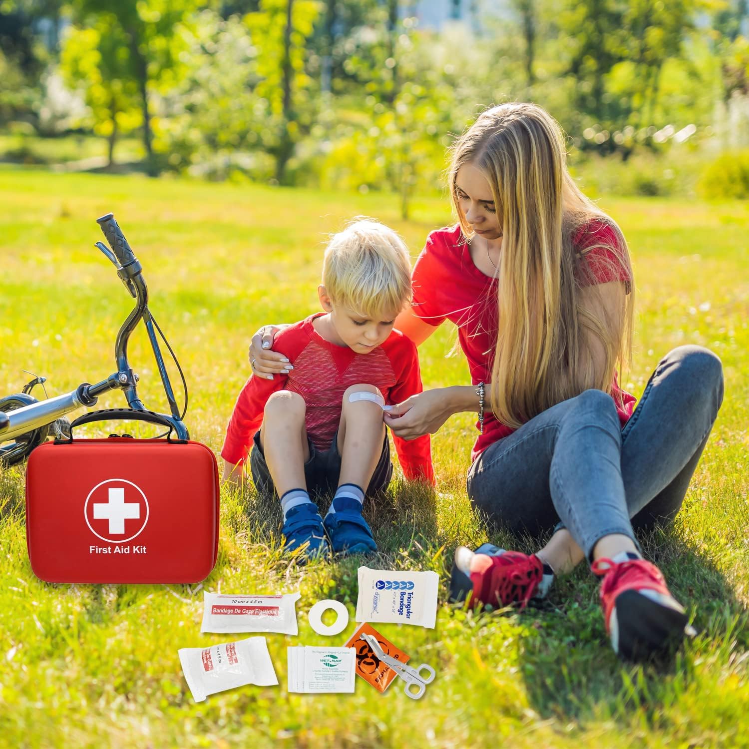 First Aid Kit 230 piece, Waterproof, All Purpose Use Outdoor, Indoor, Car, Hiking, Office, Kitchen