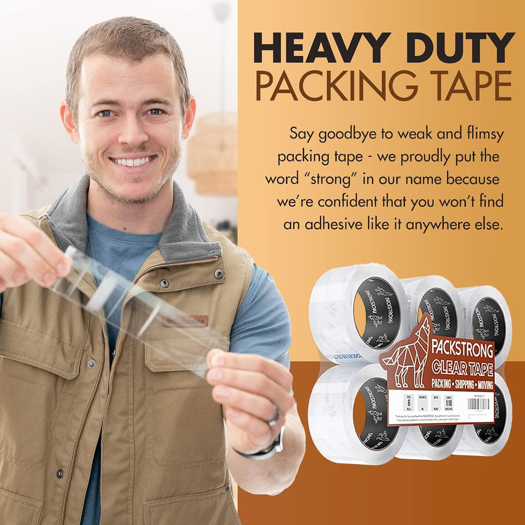 Heavy Duty Packing Tape 24 Rolls, 3 Inch Wide 2.5 Mil 110 Yards