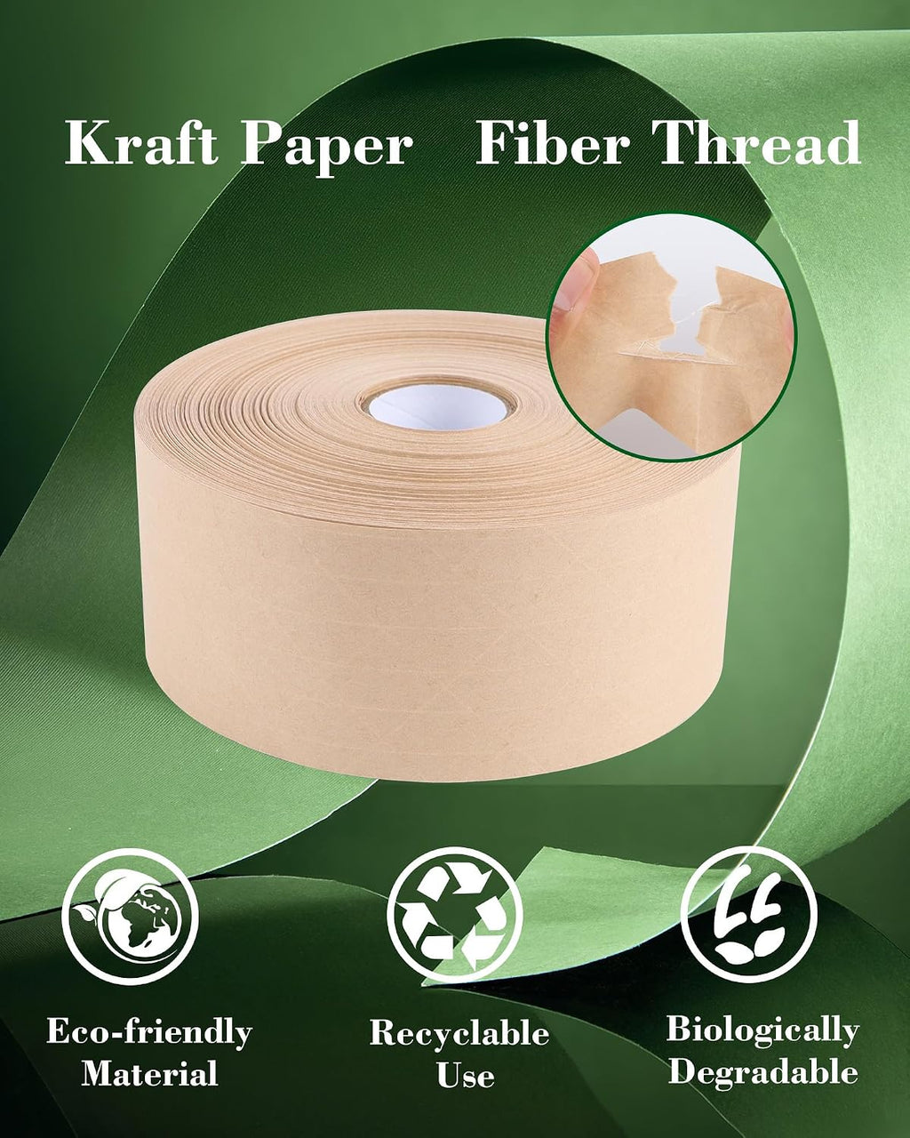 2-Pack Water Activated Kraft Paper Tape