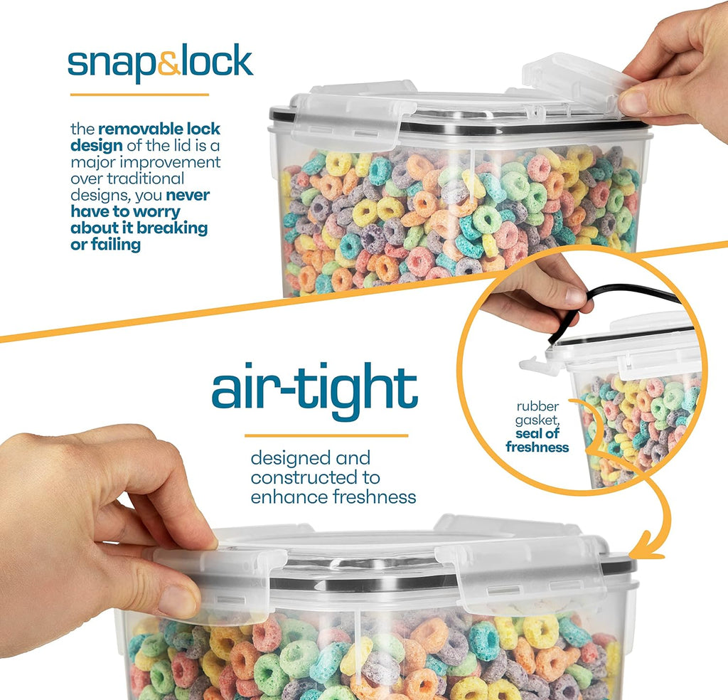 Flour Sugar Storage Containers (5.3L/4pk) Great Rice Canisters Sets For The Kitchen pantry, Large Food Storage