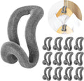 60 Pack Velvet Space-Saving Hanger Connector Hooks for Closet, Gray | Cascading Hanger Hooks, College Dorm Essentials