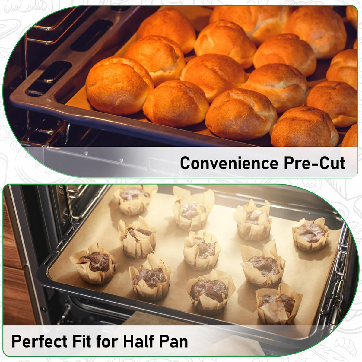 500 Pcs Non-Stick Parchment Paper Baking Sheets 12-3/16"x16-3/8"