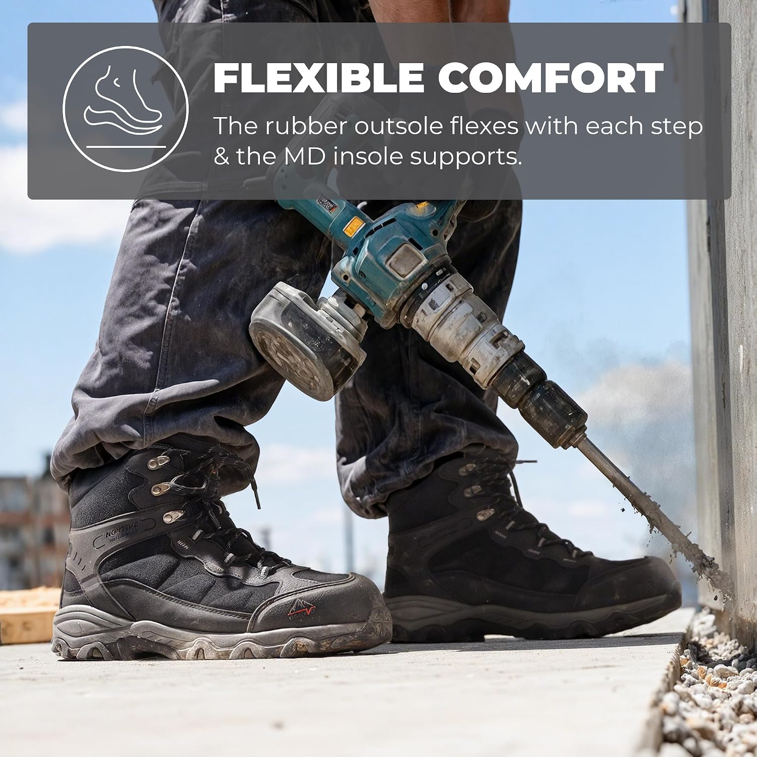 Men's Waterproof Steel Toe Work Boots | Slip Resistant ASTM-certified Safety Toe Boots for Men for