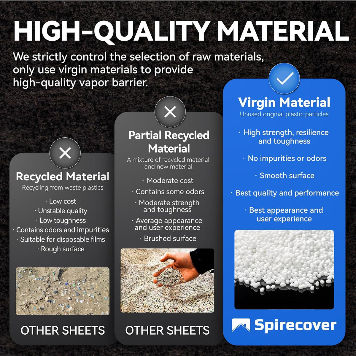 White 10 Mil Plastic Sheeting, 10x100', Crawlspace Vapor Barrier