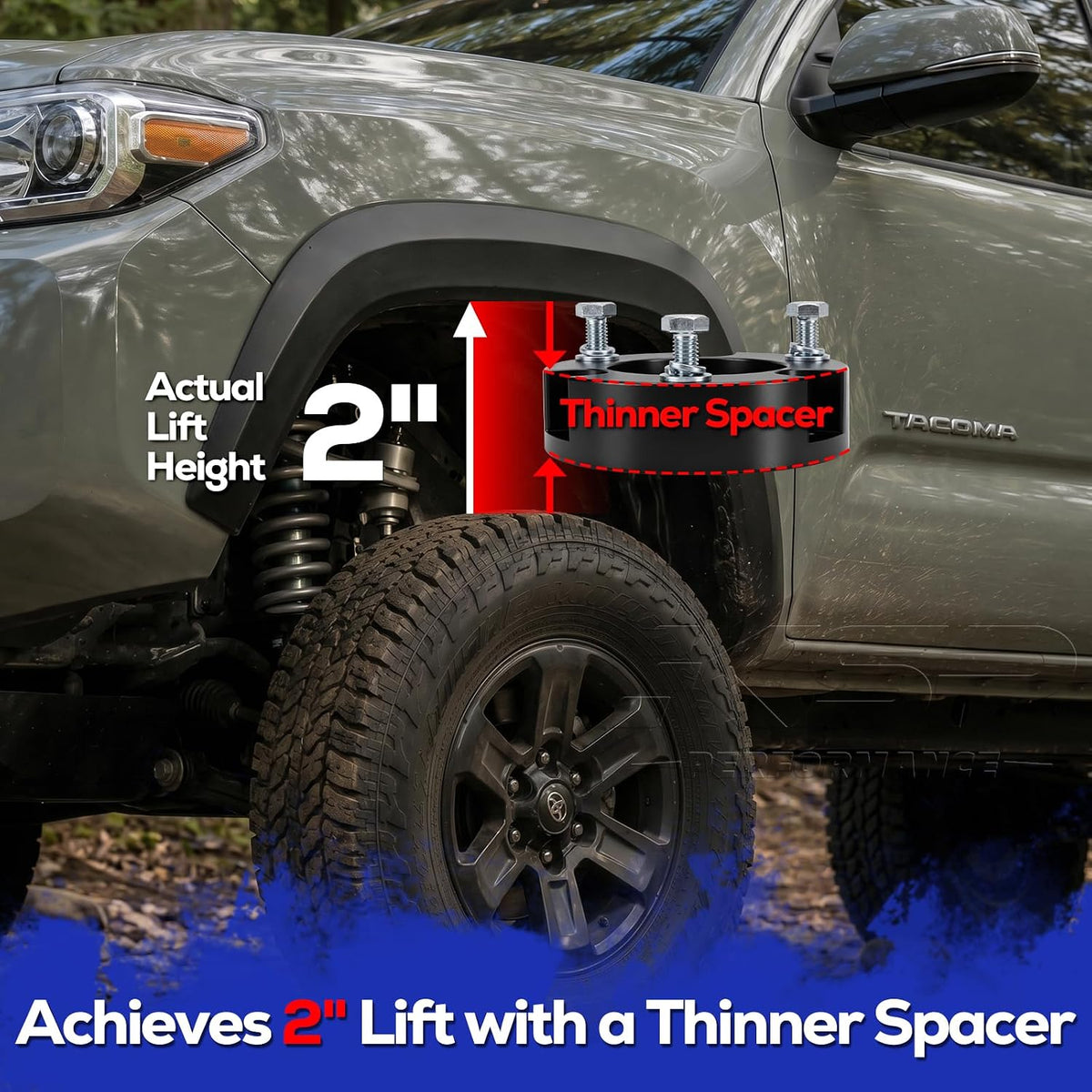 KSP 2" lift kits for Tacoma 2005-2023, Leveling Kit Lift Strut Spacers