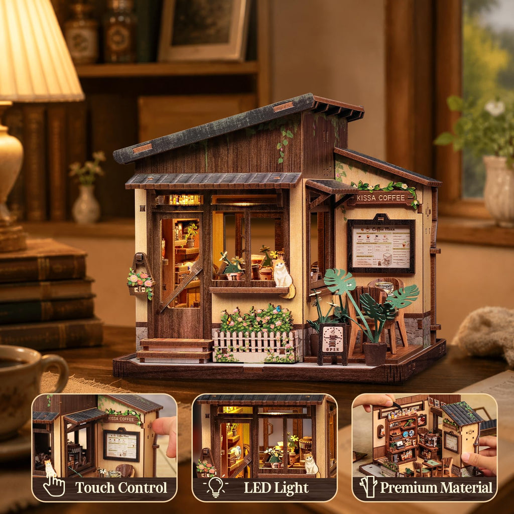 DIY Miniature House Kit Japanese Coffee Shop Dollhouse