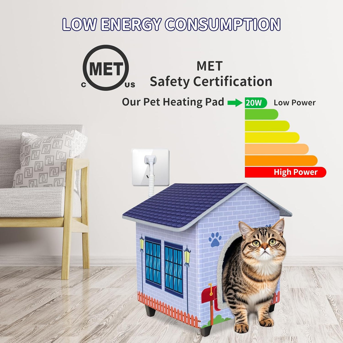 Heated Cat Houses for Indoor/Outdoor Cats with Elevated Heated Cat Bed Waterproof Providing Safe Feral Cats, Easy to