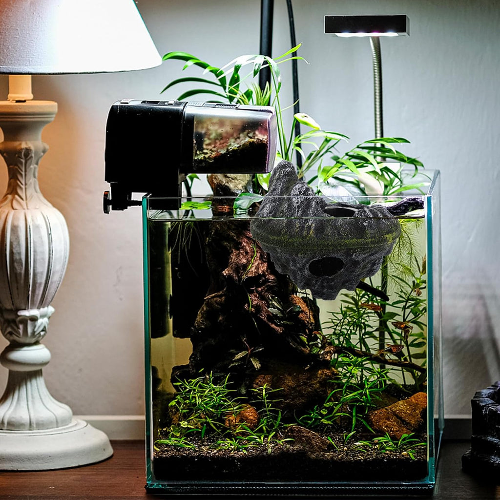 Aquarium Floating Island Decoration - Fish Tank Hideout Interactive Toy for Betta Fish Goldfish Shrimps Hermit Crabs