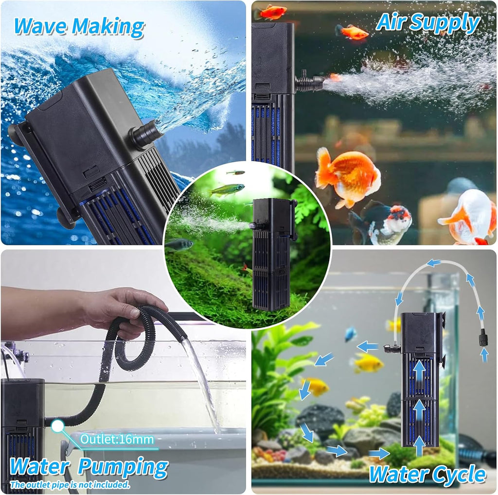Aquarium Filter for Fish Tank, 4-in-1, Medium fit 20-75gal