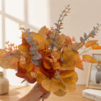 260 Pcs Fall Mixed Greenery Artificial Eucalyptus Stems, Orange