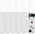 6 Pcs Commercial Grade Gridwall Panels for Display, Heavy Duty Wire Grid wall Display Rack Metal wall Mount Grid with
