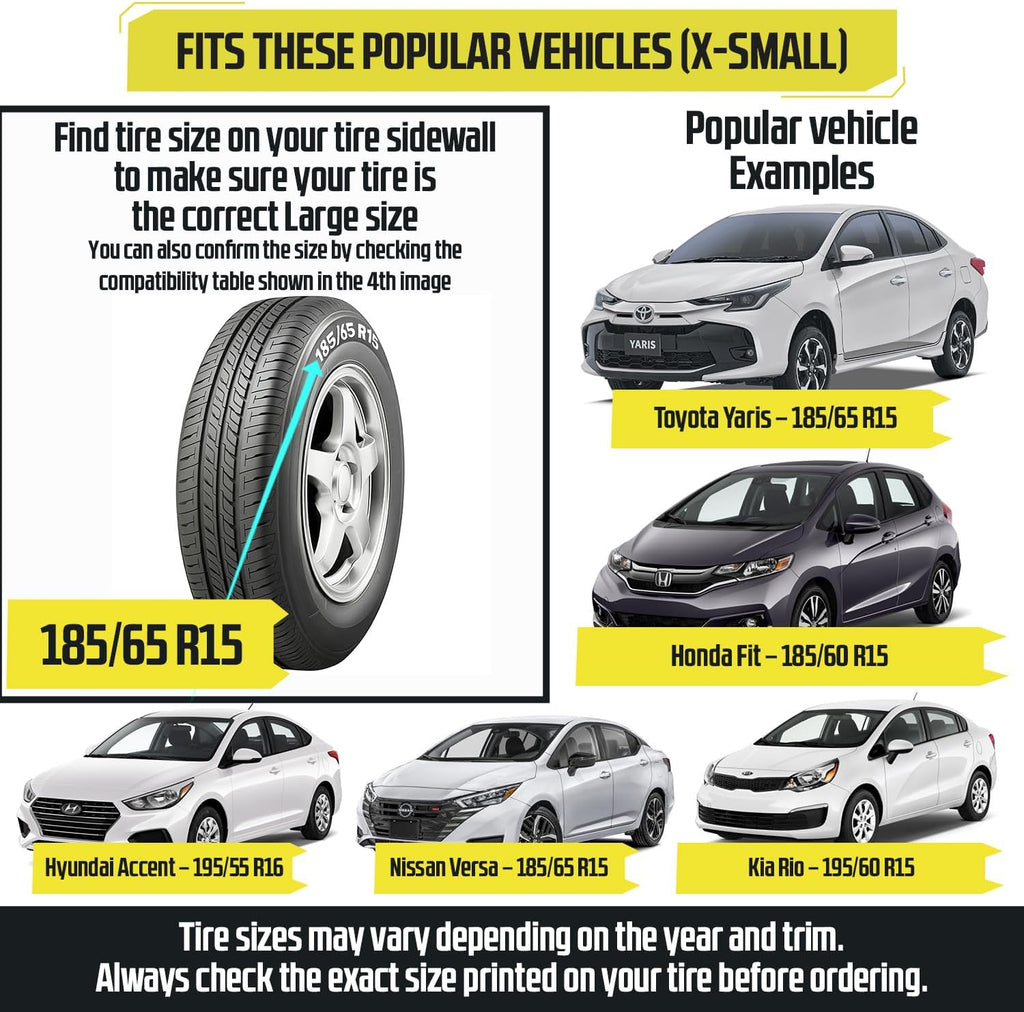Tire Chain Cables For Snow & Ice, Fits Passenger Cars & Some SUVs, Constructed to Provide Maximum Traction & Grip