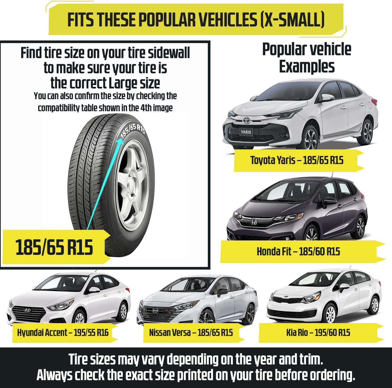 Tire Chain Cables For Snow & Ice, Fits Passenger Cars & Some SUVs, Constructed to Provide Maximum Traction & Grip