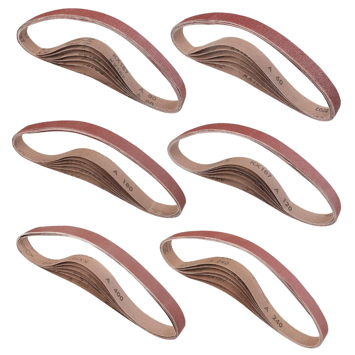 WORKPRO 36-Pack 1 x 30 Inch Sanding Belts, Aluminum Oxide Abrasive Belts