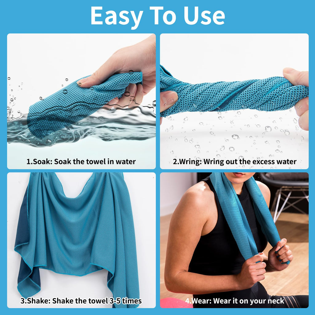 4-Pack Cooling Towels (40"x 12"), Cooling Neck Wraps, Ice Towel