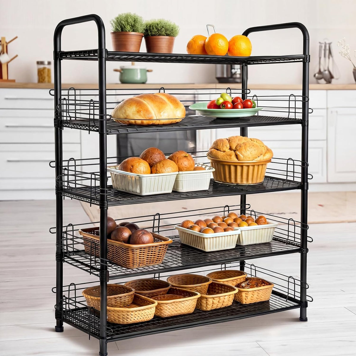 4 Pcs Black Chrome Wire Shelf Ledge, 48" L x 4" H