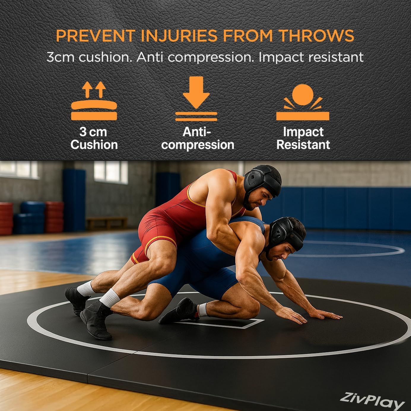 Wrestling Mat for Home 10x10 Feet MMA Mat for BJJ Jiu Jitsu Judo Grappling | Waterproof Top Antislip Bottom 3cm Thick