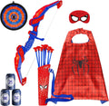 Bow and Arrow Set for Kids, Boy Girl Outdoor Indoor Shoot Game | LED Light Archery Set with Cape Eye Mask, Suction
