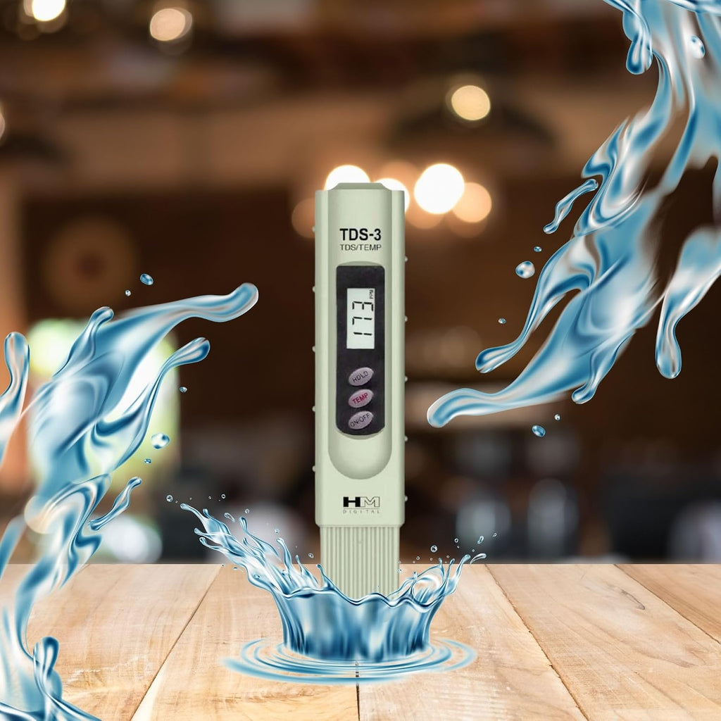TDS-3 Handheld TDS Meter With Carrying Case, 0 - 9990 ppm TDS Measurement Range, 1 ppm Resolution, +/- 2% Readout