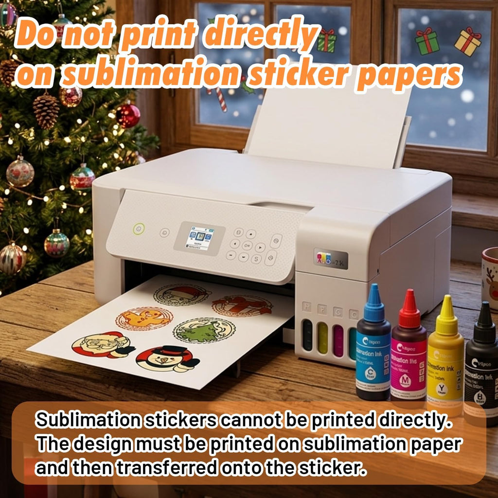 Sublimation Sticker Paper 8.5x11, Glossy Clear 20 Sheets | 100% Transparent, Glossy clear waterproof sticker paper