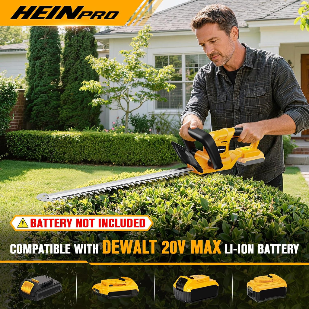 Hedge Trimmer Cordless Compatible with Dewalt 20V MAX Battery | 22" Electric Hedge Trimmer Cordless, Battery Powered
