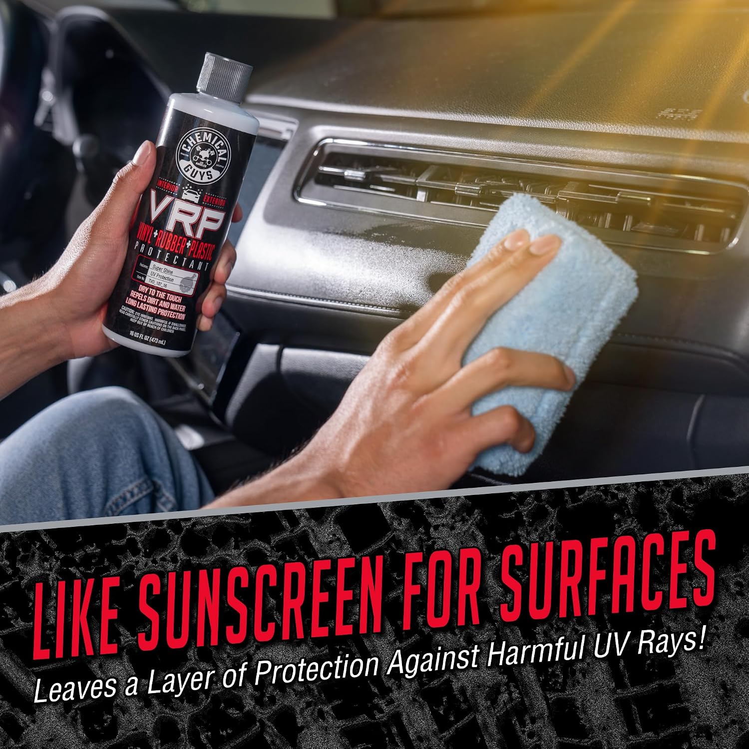 VRP Vinyl, Rubber & Plastic Dressing, Dry to Touch, 16 oz | Satin shine on tires, trim, dashboards and