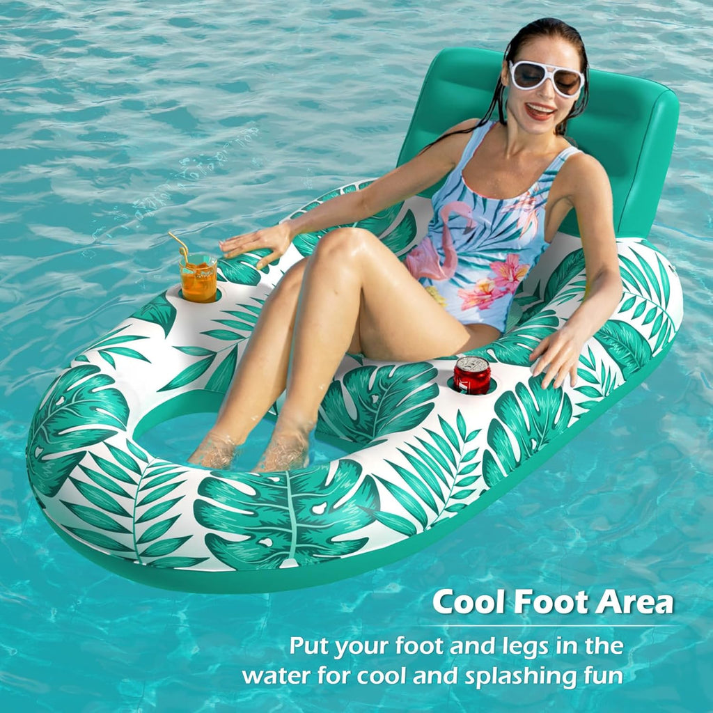 Inflatable Pool Float Adult - Pool Floaties Lounger Floats Raft Floating Chair Water Floaties for Swimming Pool Lake
