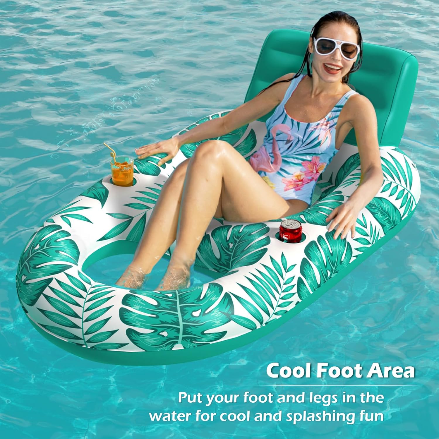 Inflatable Pool Float Adult - Pool Floaties Lounger Floats Raft Floating Chair Water Floaties for Swimming Pool Lake