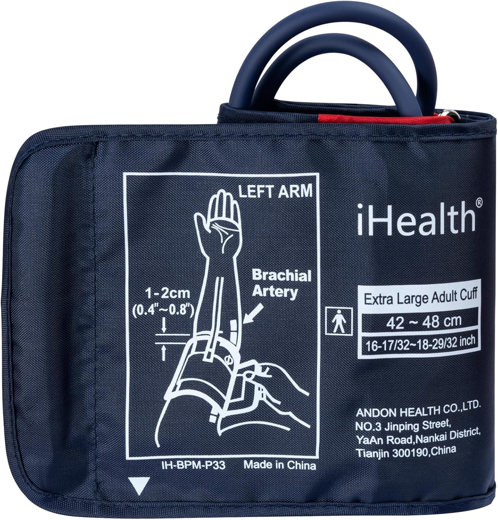 Extra Large Adult Replacement Blood Pressure Cuff for Big Arms (16.5"-18.9", 42-48cm), Compatible for iHealth Track