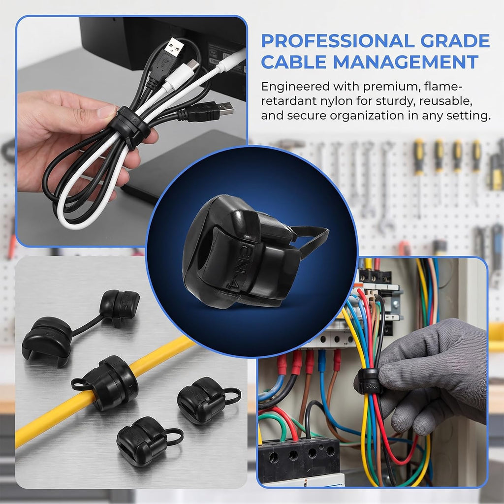 10Pcs Strain Relief Cord Connector, Black 4N-4/6N-4 Wire Buckle