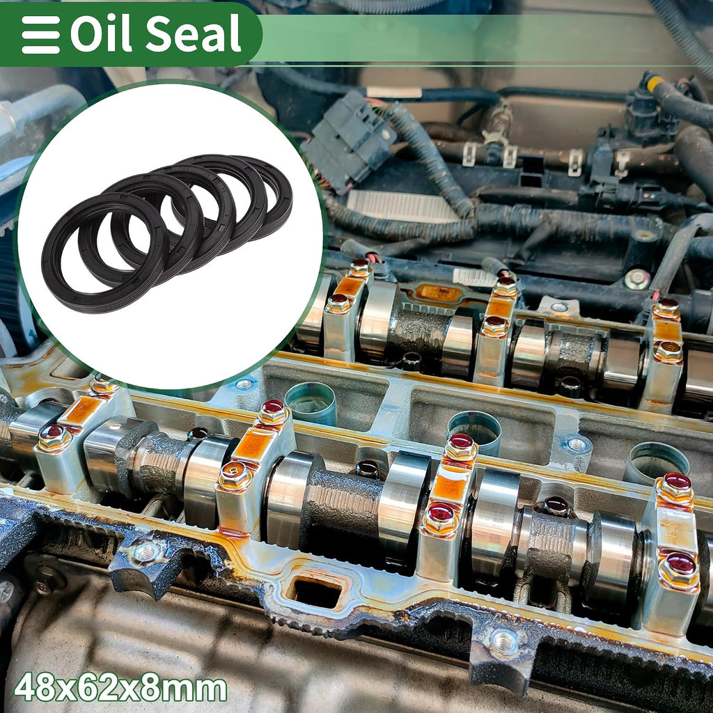 Universal Oil Seal TG4 Lip Seal Ring 48x62x8mm Black 5 Pcs