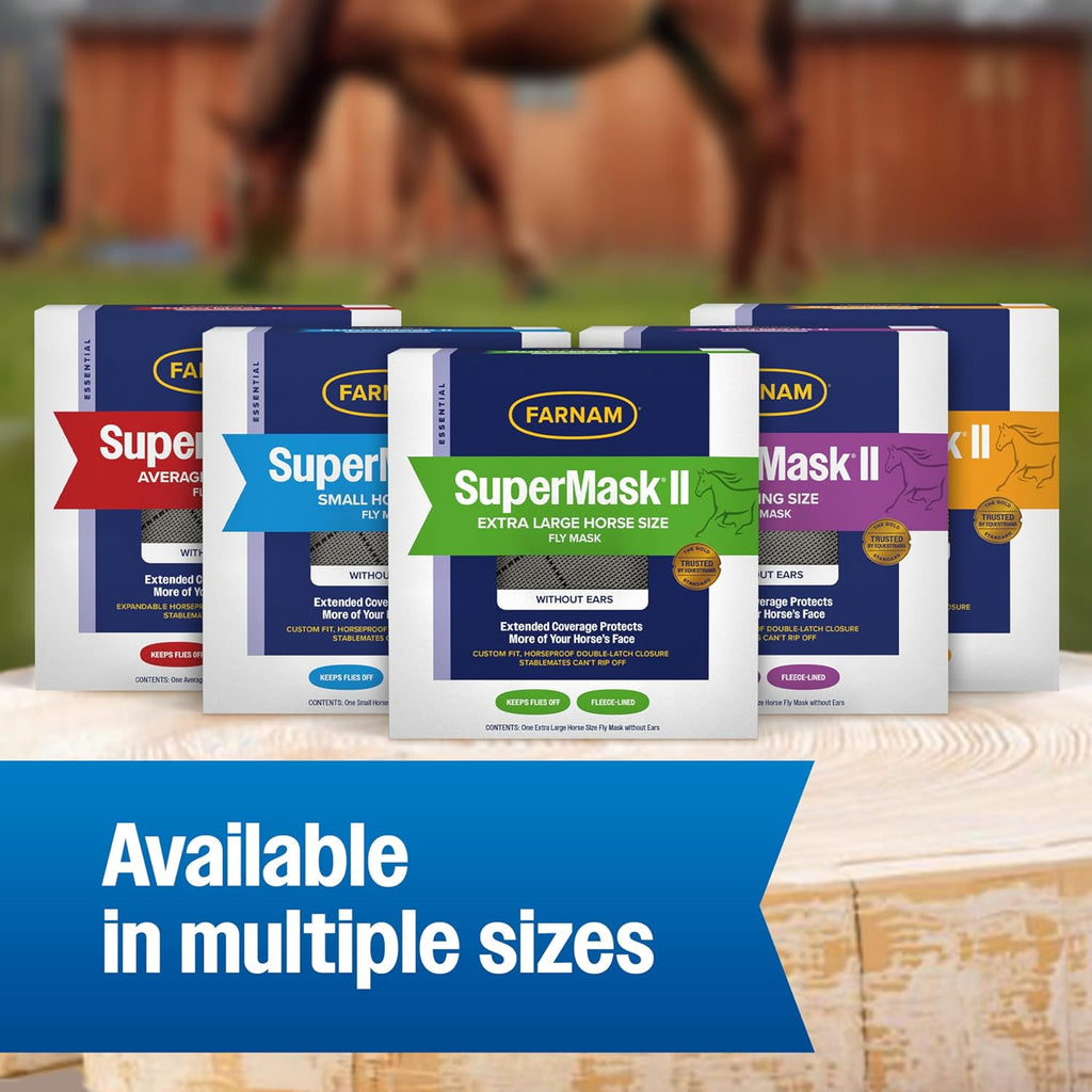 SuperMask II Horse Fly Mask Without Ears, Small Horse/Arabian Size