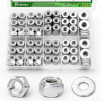 Ruibapa 130 PCS 1/4"-20 Inch Lock Nuts & Hex nut & Flat Washer