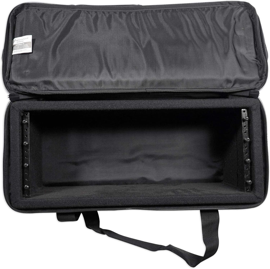 RRB40 4U Rack Bag Double-Sided Case, 12" Depth, Shoulder Strap, Zippered Pockets, Durable Nylon, for DJs and Live