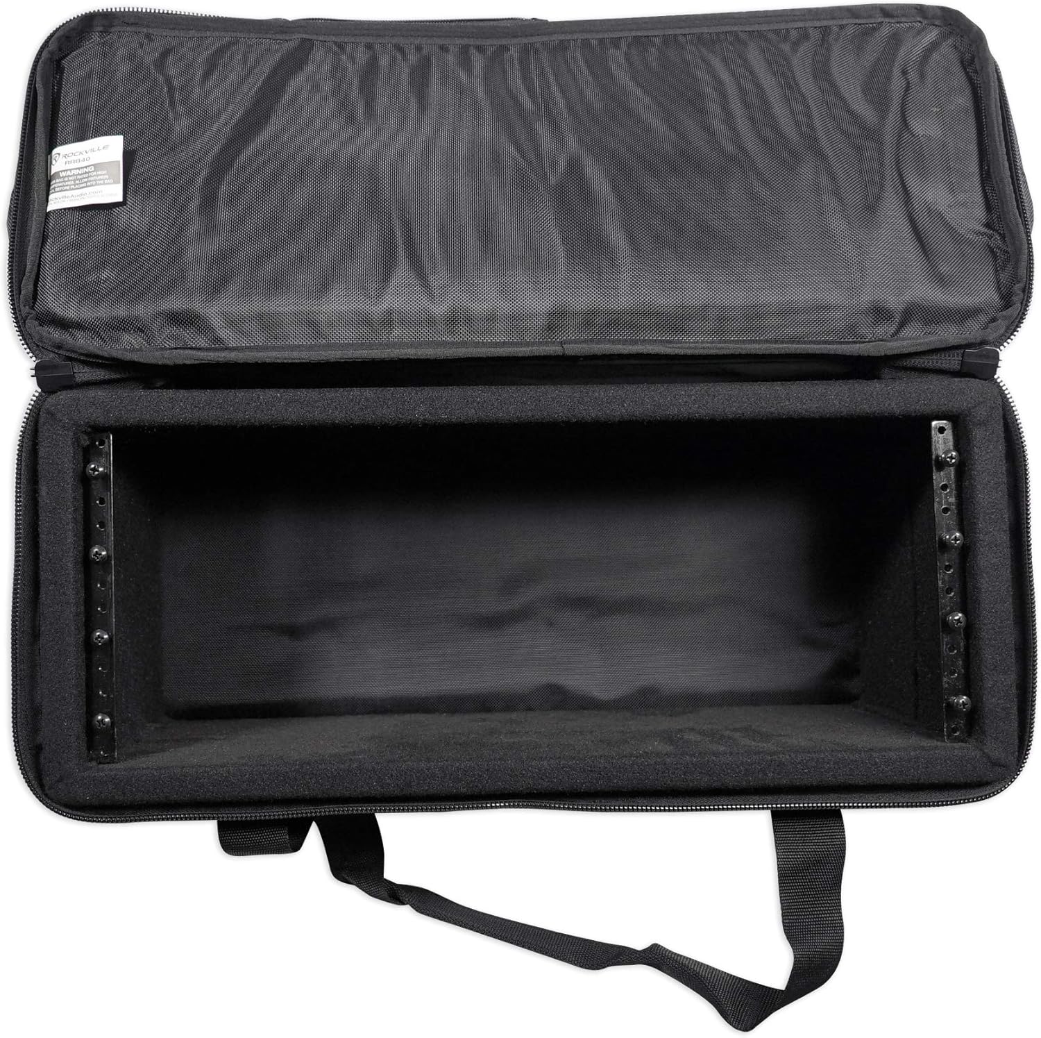 RRB40 4U Rack Bag Double-Sided Case, 12" Depth, Shoulder Strap, Zippered Pockets, Durable Nylon, for DJs and Live